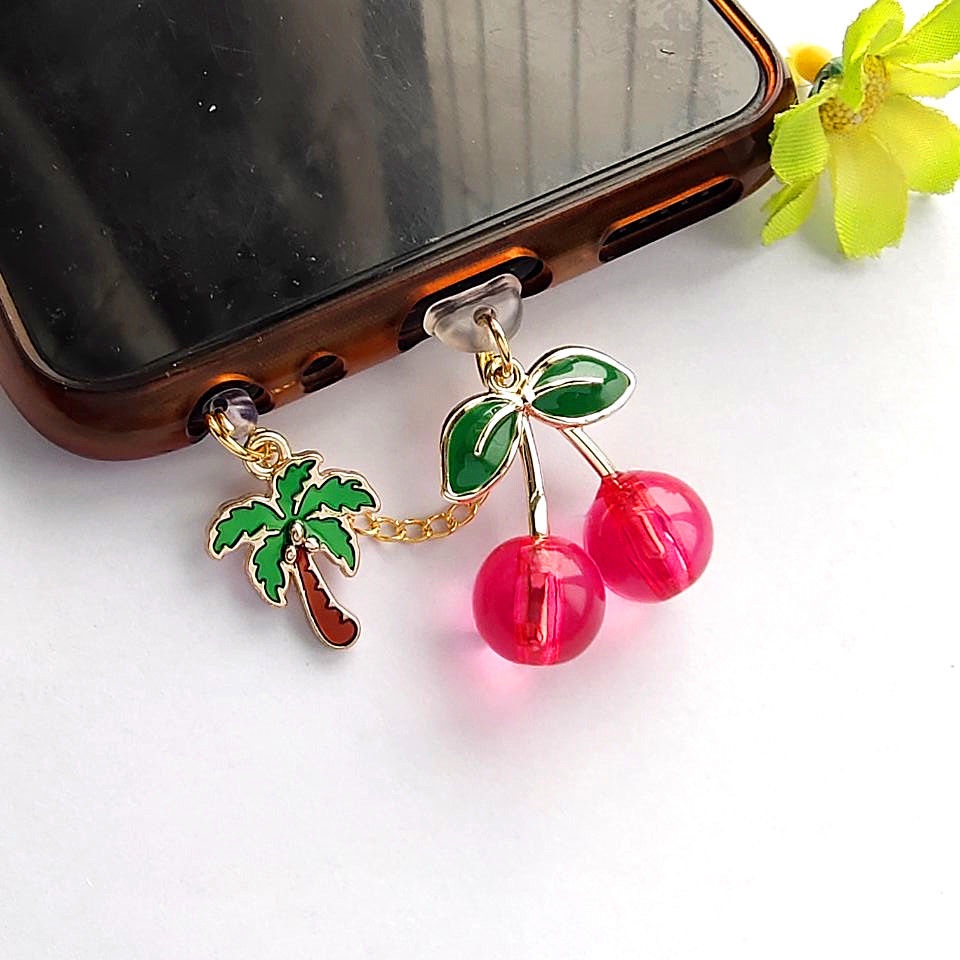 Mặt Dây Chuyền Cắm Sạc Chống Bụi Hình Trái Cây Mini Thông Dụng Cho Học Sinh