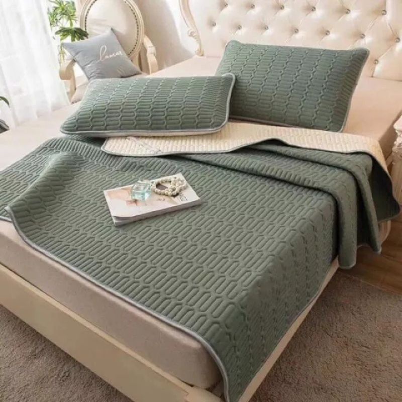 Chiếu điêu hoà cao su non 3 LỚP nằm thoáng mát đặc biệt [Tặng 2 vỏ gối ] đi kèm . Sản phẩm cần thiết cho mùa hè này