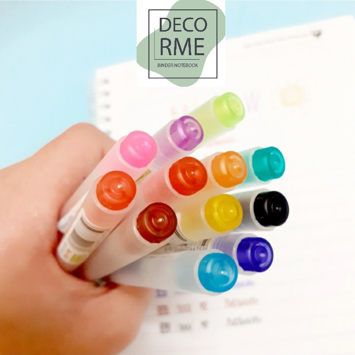 Bút bi màu mực gel DecorMe Resun bút Muji bản dupe 12 màu ngòi 0.5mm (lẻ 1 chiếc)