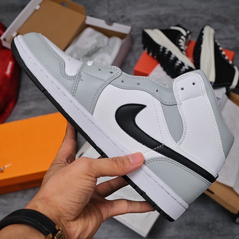 [GeekSneaker] Giày thể thao Jordan 1 Mid Light Smoke Grey V2