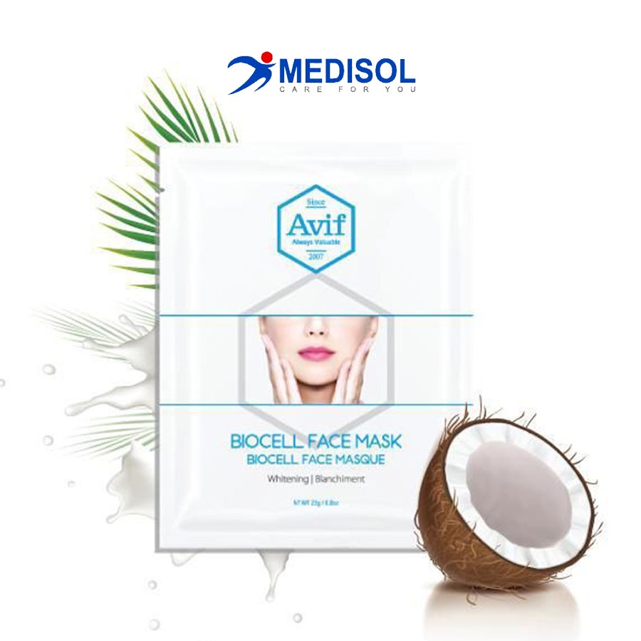 Mặt Nạ Trắng Da, Mặt Nạ Dừa Sinh Học - AVIF BIOCELL FACE MASK