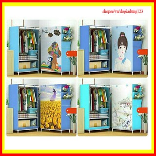 Tủ vải 3D 1 buồng 2 ngăn ( hình ngẫu nhiên)