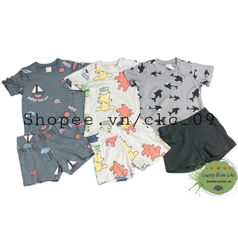 Set bộ cộc tay họa tiết cho bé HM US chính hãng