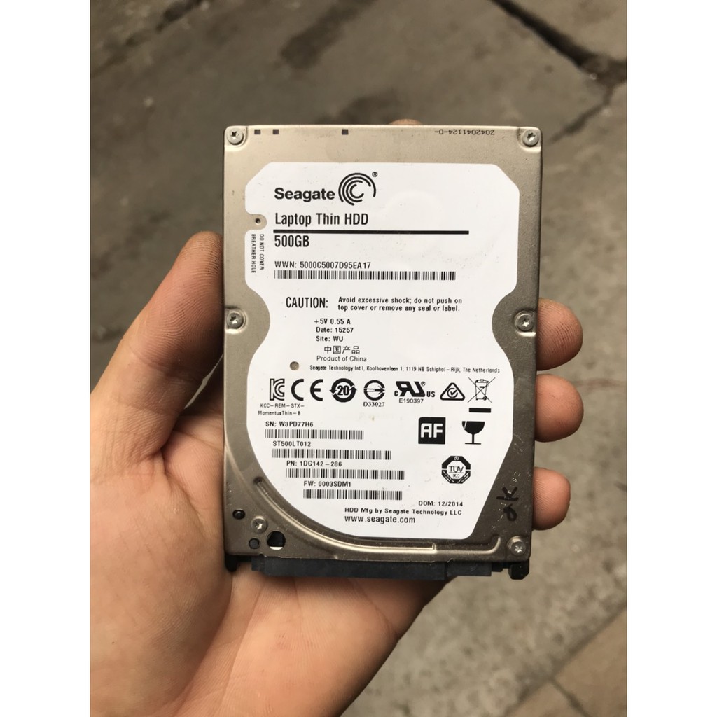 ổ cứng laptop 500gb seagate 2,5" inch hdd 100% good 7mm thin slim mỏng ST500LT012 1DG142,E5300