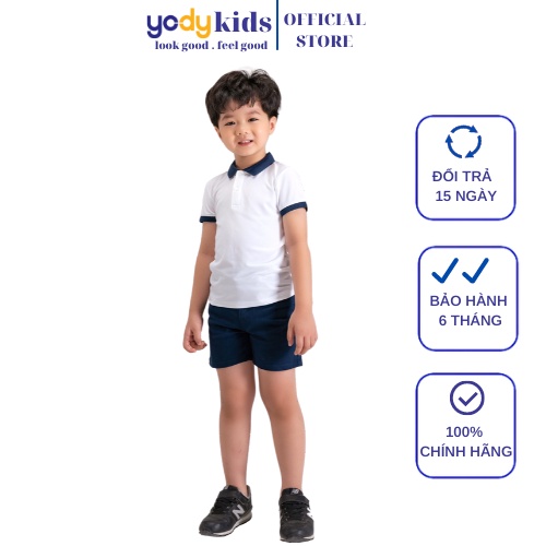 Áo Polo Yody phông trẻ em chất liệu Coolmax tay ngắn thoáng mát, thấm hút, mềm min phối bo KID4084