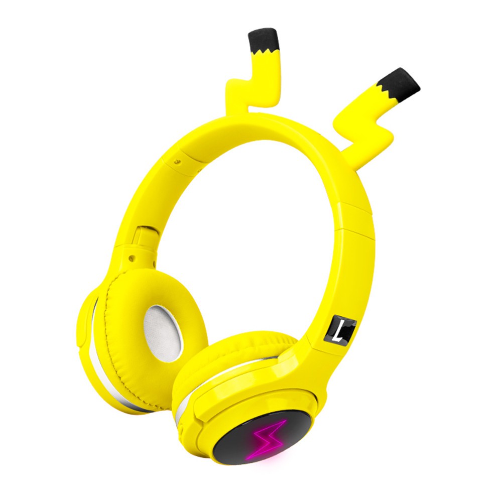 Tai nghe chụp tai không dây bluetooth thiết kế kiểu Pikachu xinh xắn
