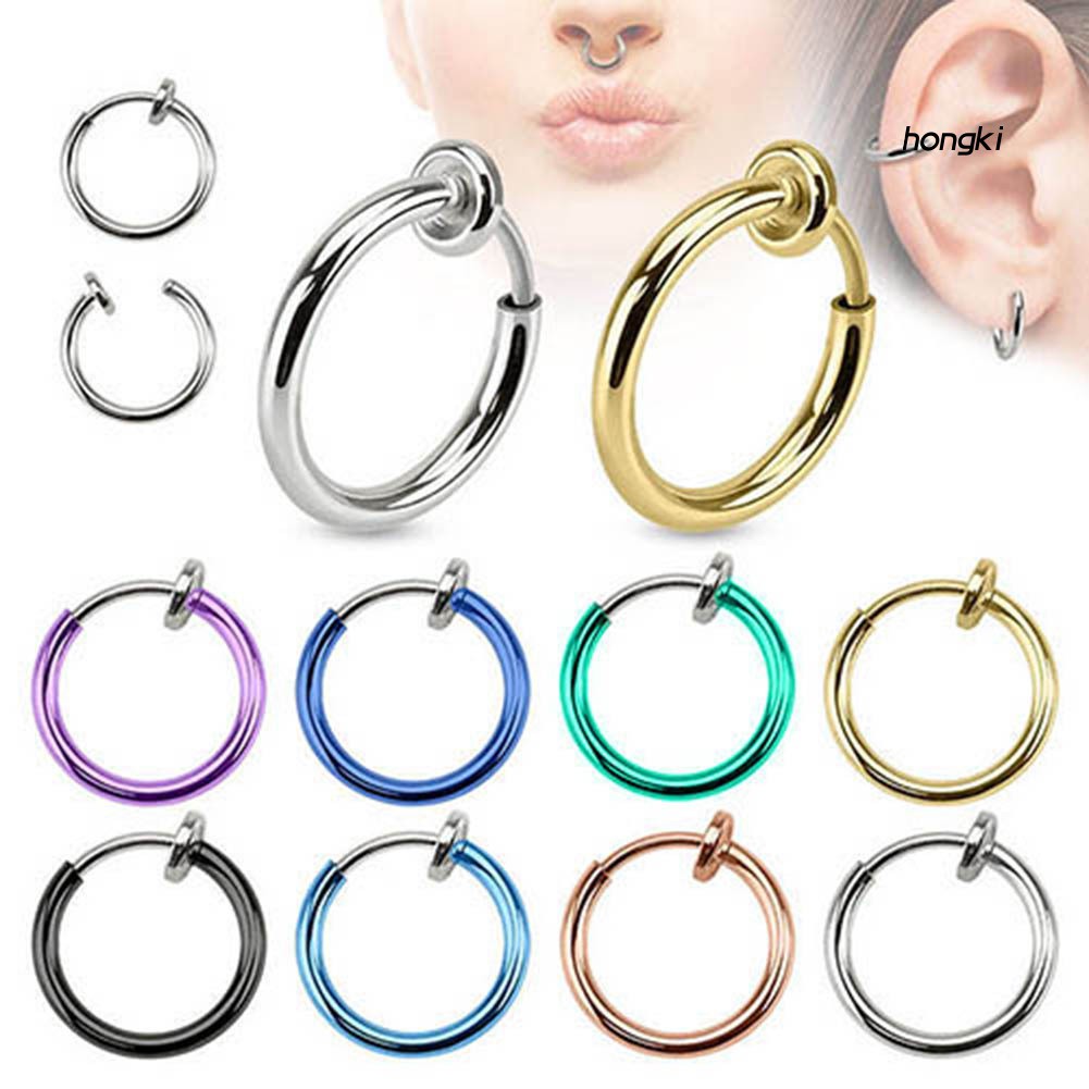 (Hàng Mới Về) Set 2 Khuyên Mũi Dạng Kẹp Thời Trang Cho Nam Và Nữ