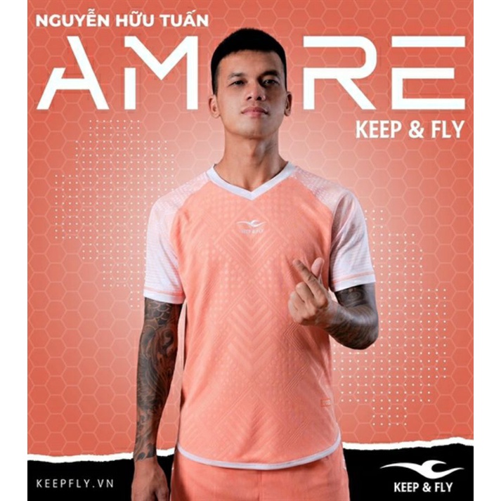 BỘ ĐỒ ĐÁ BÓNG KEEP & FLY NGUYỄN HỮU TUẤN MÀU CAM SAN HÔ