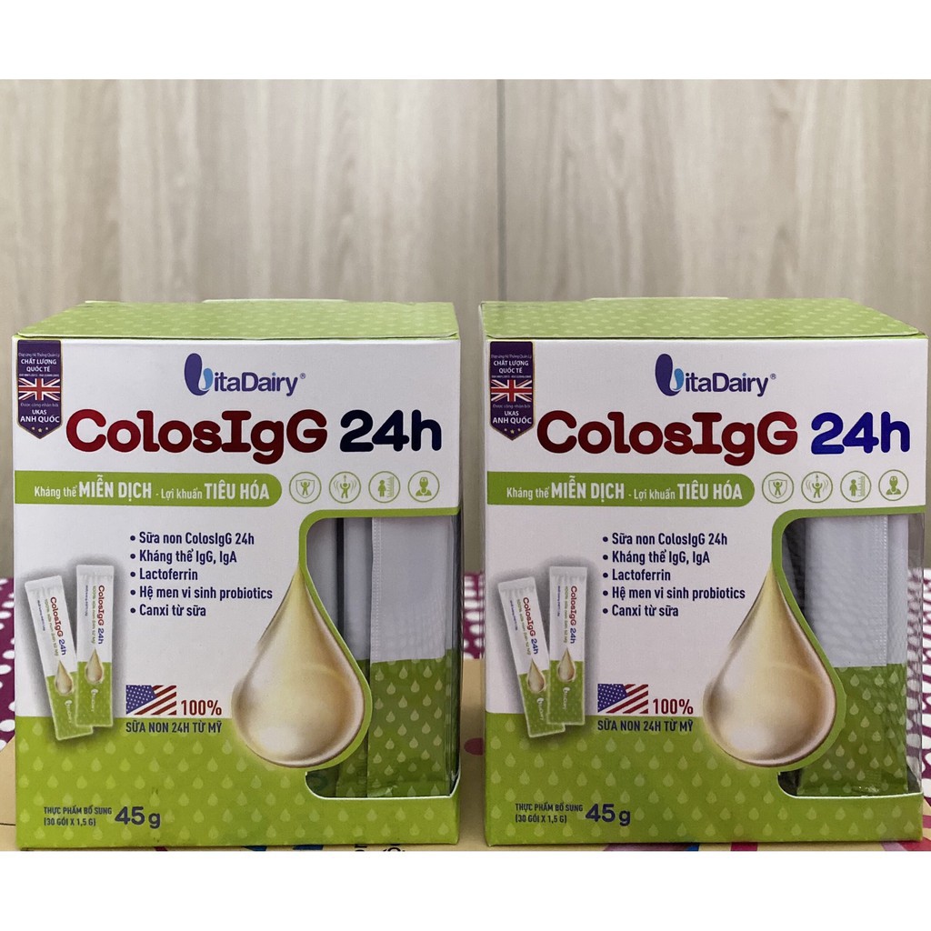 Sữa non Colos IgG 24h 45g - Hộp 30 gói [Date 2025]
