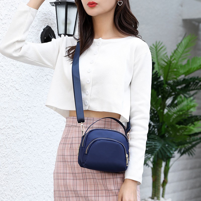 Túi xách nữ Túi đeo chéo vai màu đen/hồng chống nước phong cách Hàn Quốc cho nữ-77