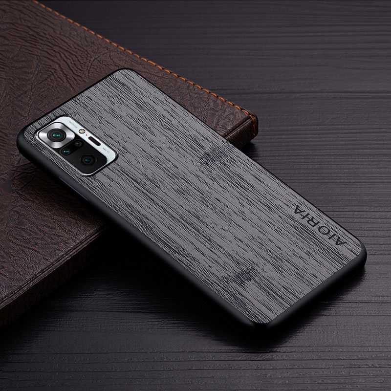 Ốp Bao Da Điện Thoại Họa Tiết Vân Gỗ Cho xiaomi redmi note 10 pro 10t 5g 10s redmi note 10 pro Ốp