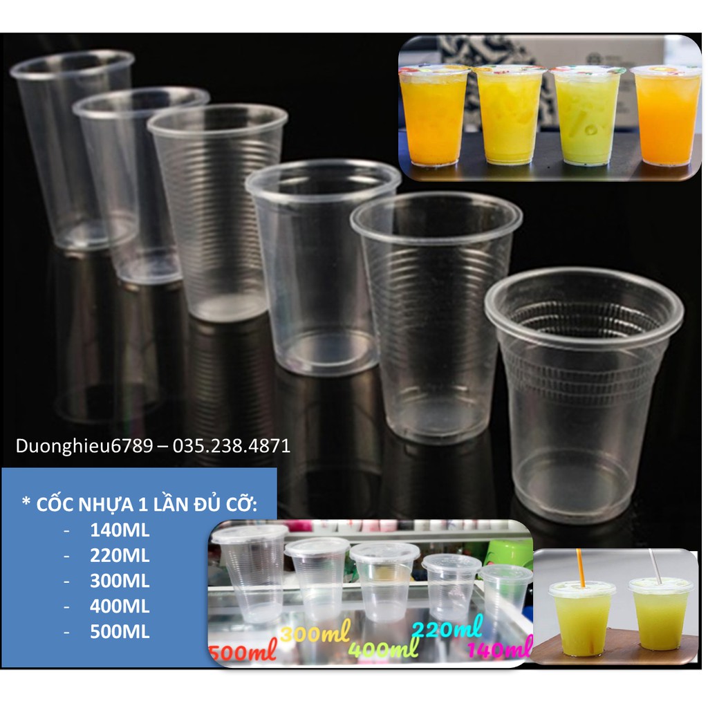 50 CỐC NHỰA  DÙNG 1 LẦN