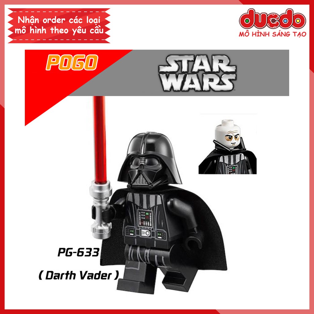 Minifigures siêu phản diện Darth Vader - Đồ Chơi Lắp Ghép Xếp Hình Mini Mô hình Star Wars Pogo PG 633