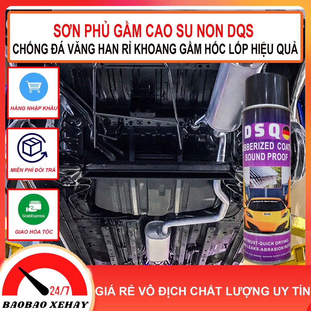 Sơn Phủ Gầm Ô tô - Sơn Phủ Gầm - Xịt Tay, Chống Ồn, Chống Rỉ Sét, Mọt Khung Xe, Tăng Độ Cách Âm Ô tô DSQ 700ML
