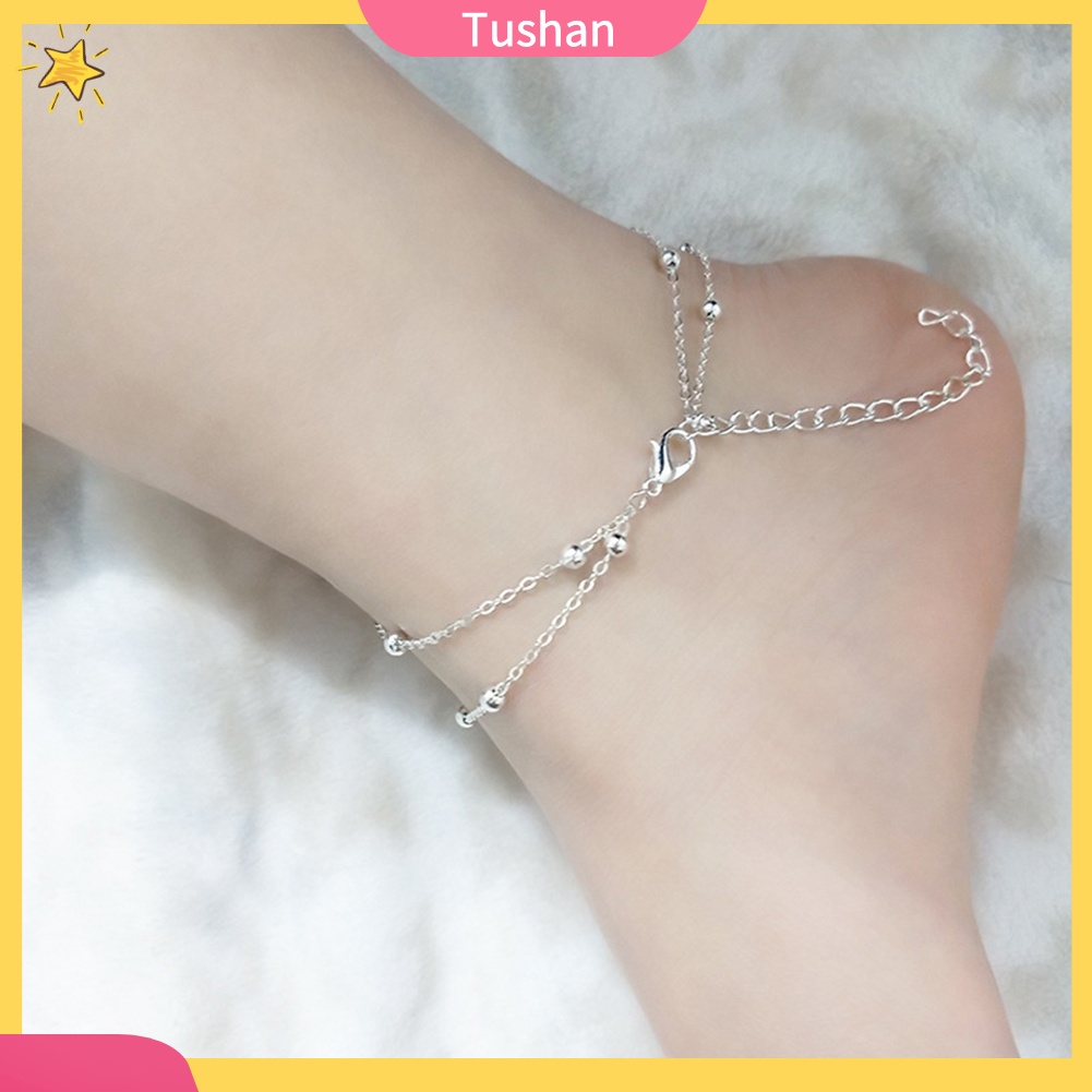 Vòng đeo chân 2 dây phong cách boho thời trang độc đáo cho nữ