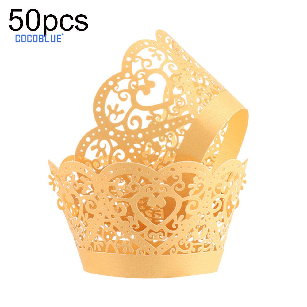 Set 50 Giấy Cắt Họa Tiết Cách Điệu Trang Trí Bánh Cupcake Tiện Dụng