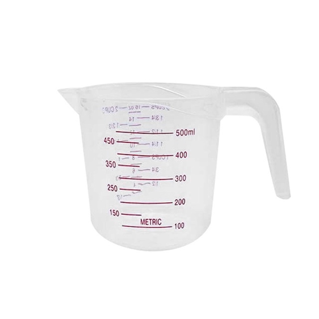Ca đong định lượng sữa, nước, dầu ăn... bằng nhựa dùng làm bánh - Có chia vạch 250ml, 500ml, 1000 ml