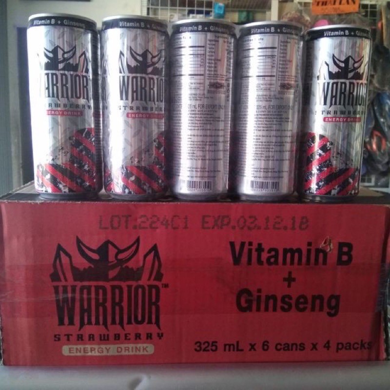 Thùng nước tăng lực Sting Warrior Thái Lan 325ml (24 Lon)