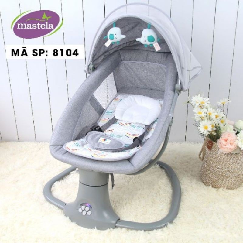 Nôi điện tự động Mastela 8104 có nhạc ru , điều khiển từ xa -  Bluetooth Nôi ru ngủ thư giãn kết hợp ghế ngồi đọc sách