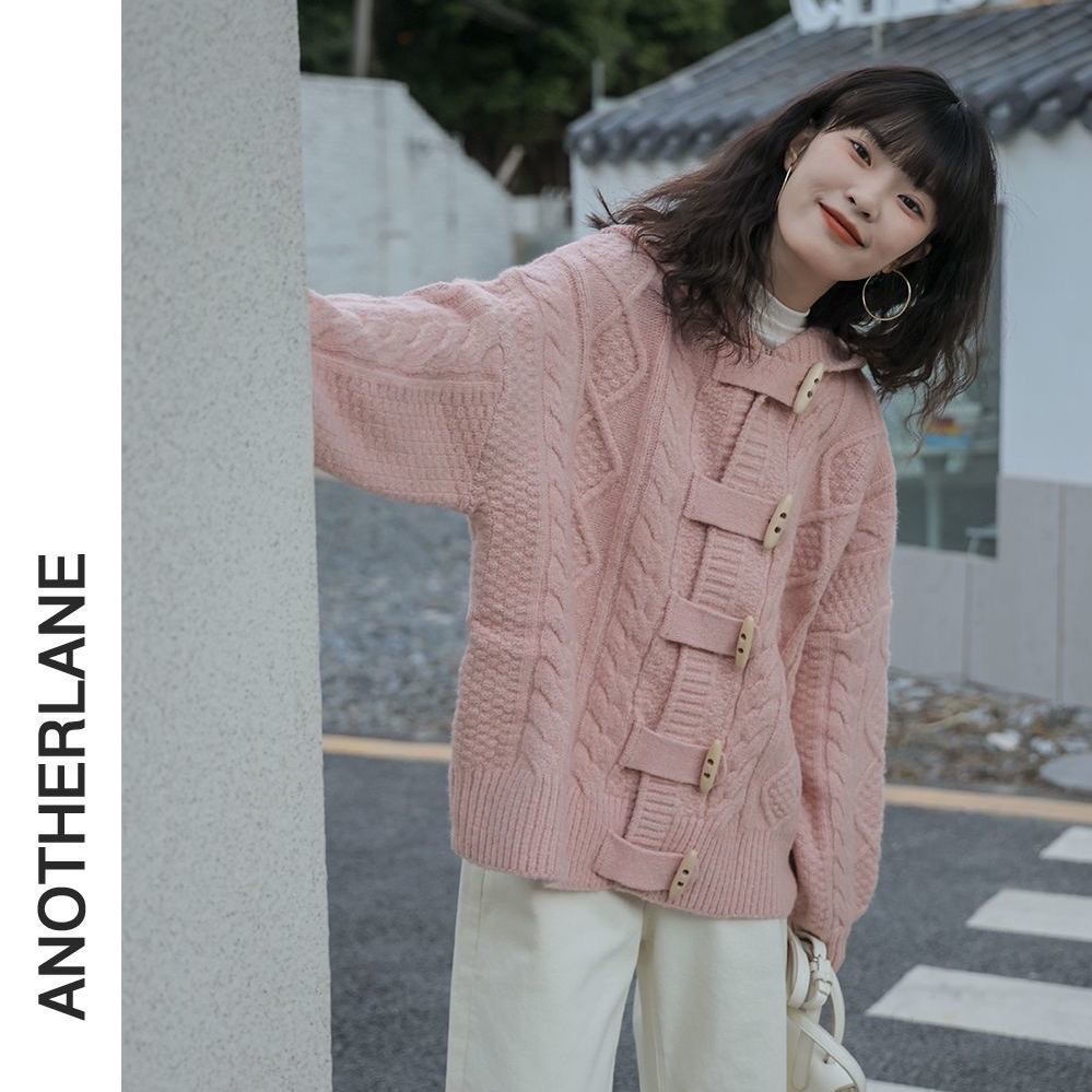 Áo Khoác Sweater Dáng Rộng Có Mũ Trùm Kiểu Retro Nhật Bản Thời Trang Thu Đông Cho Nữ