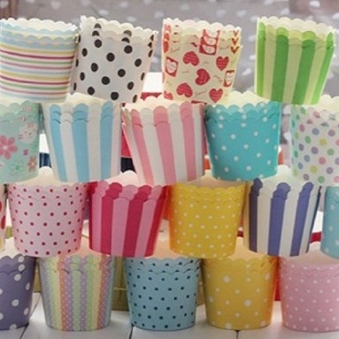 50 cái/lốc Chén Giấy Nướng Muffin/Cups Cake không cần khuôn