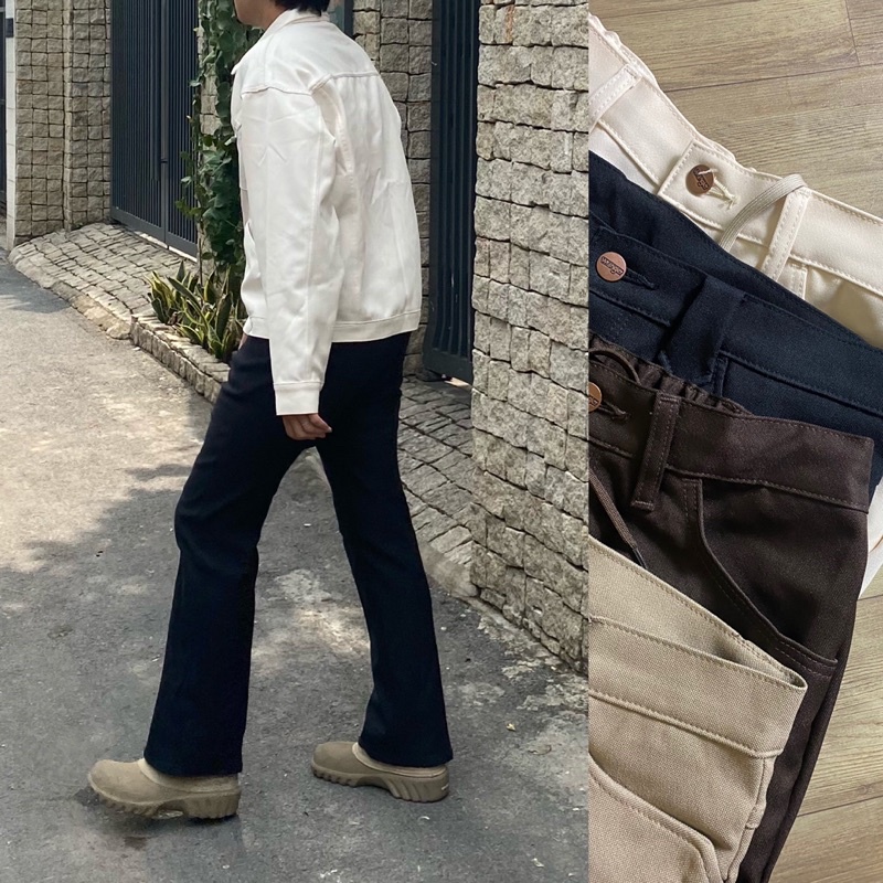 Quần Kaki giả Tây Ống Loe Nam Chính hãng Wrangler Nhật Bản