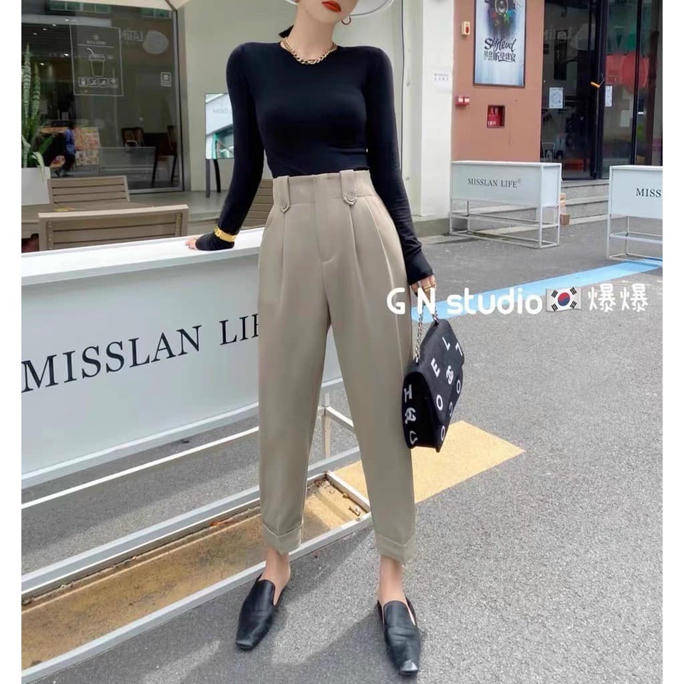 Quần Baggy Nữ Chuẩn Dáng Hàn Quốc Cách Điệu M8005