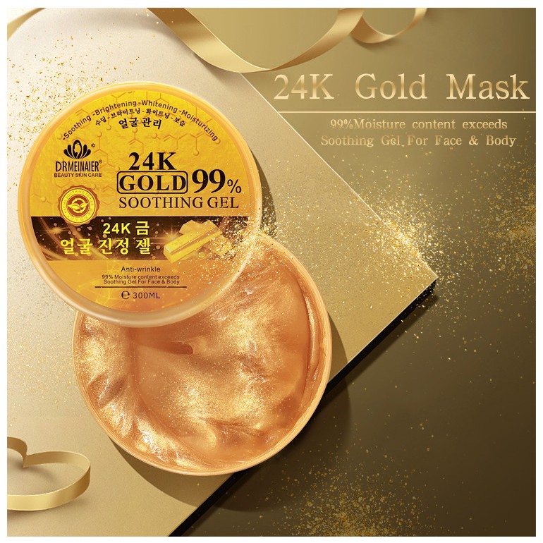 [HŨ LỚN 300G] Mặt nạ ngủ vàng 24k chống lão hóa dưỡng ẩm 24K Gold 99% Smoothing Gel