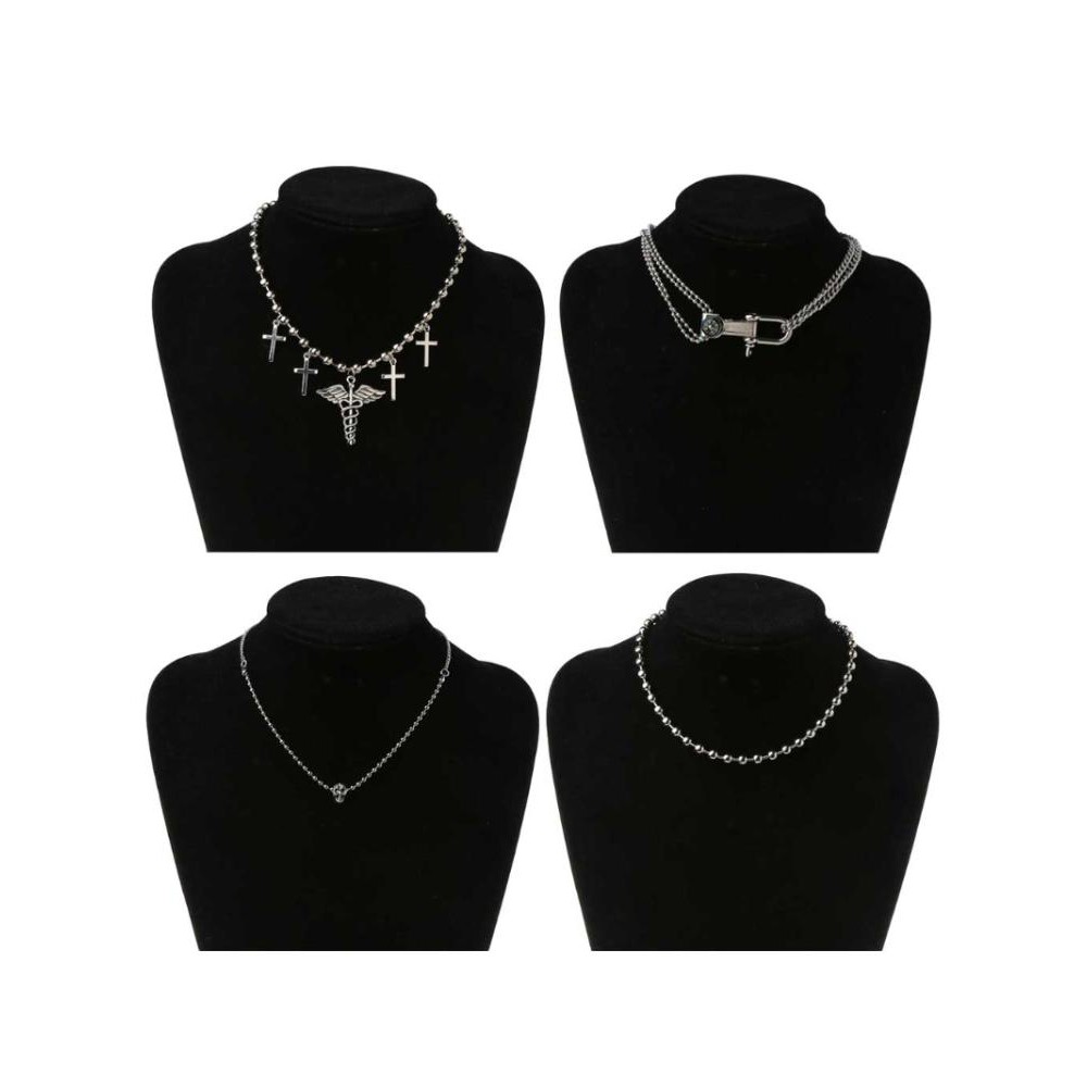 Vòng cổ choker mặt dây hình biểu tượng y học phong cách punk rock cho nữ