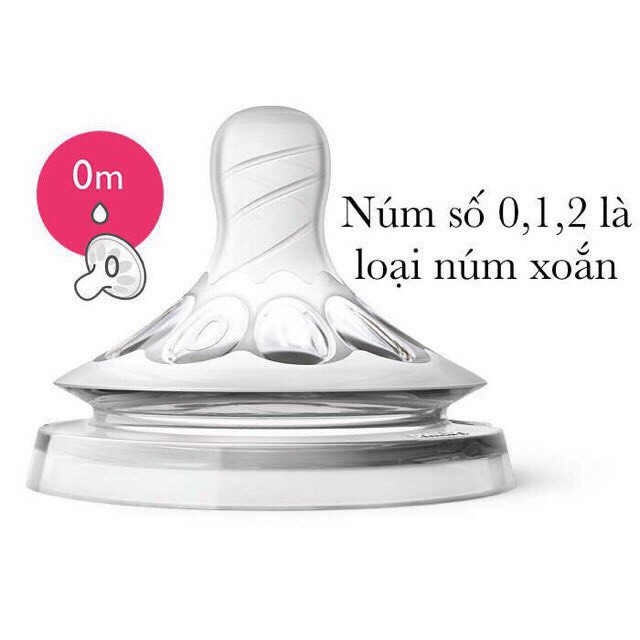 Núm ti bình sữa Avent Natural đủ size.