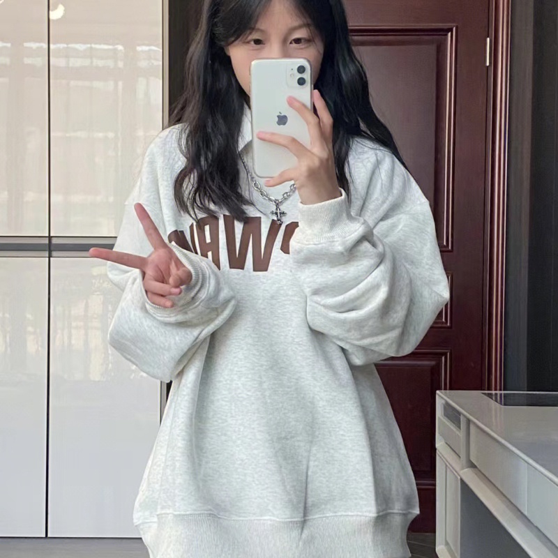 NRVP Mới Áo Thun Tay Dài Dáng Rộng In Chữ Phong Cách Hàn Quốc 2023