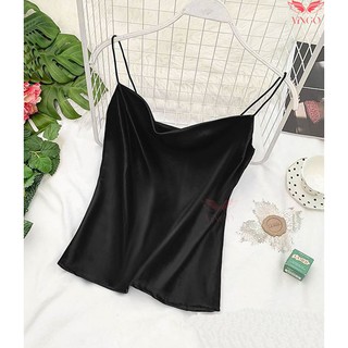 BIGSIZE NỮ áo lụa hai dây bigsize SEBS009-AO beostyle cho người béo mập 55-100kg - Mặc đi chơi, công sở