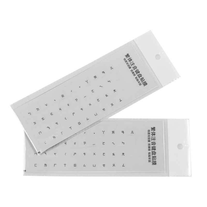 Miếng dán bàn phím chữ cái ngữ âm đài loan cho bàn phím máy tính ký tự màu trên tùy chọn nền rõ ràng
