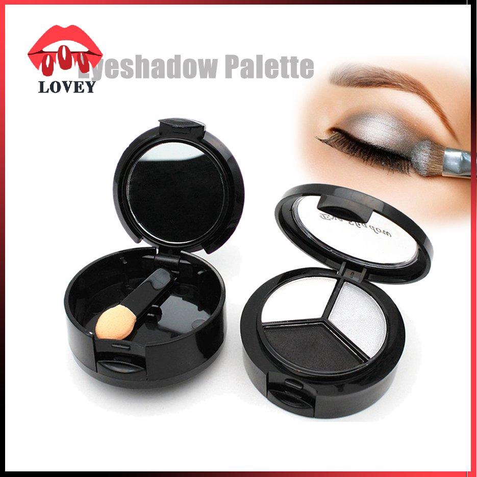 [Hàng mới về] Set bảng phấn mắt 3 màu kèm cọ và gương trang điểm nổi bật trẻ trung dành cho nữ | BigBuy360 - bigbuy360.vn