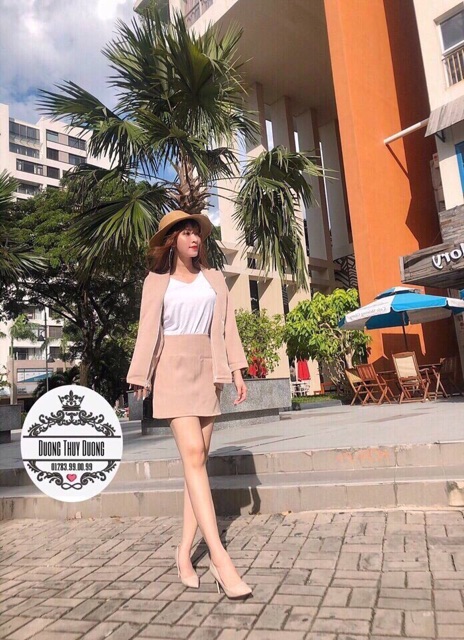 Sét vest 3 món: áo dây+ chân váy chữ A + vest khoác | BigBuy360 - bigbuy360.vn