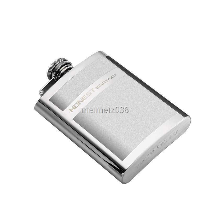 Flask Hip Flask cắm trại nhỏ gọn ❁Bình đựng rượu Mini bằng thép không gỉ 304 dung tích 4oz