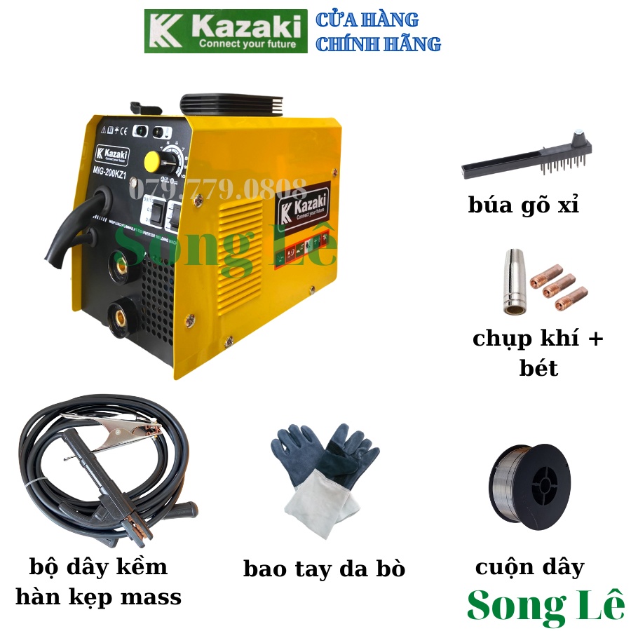 Máy hàn MIG KAZAKI 200KZ1 - máy hàn mig 3 chức năng không dùng khí. tặng full phụ kiện