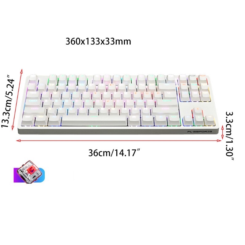 Mini Keyboard Wired Bluetooth Wireless Dual Mode 87 Key RGB Mechanical Keyboard