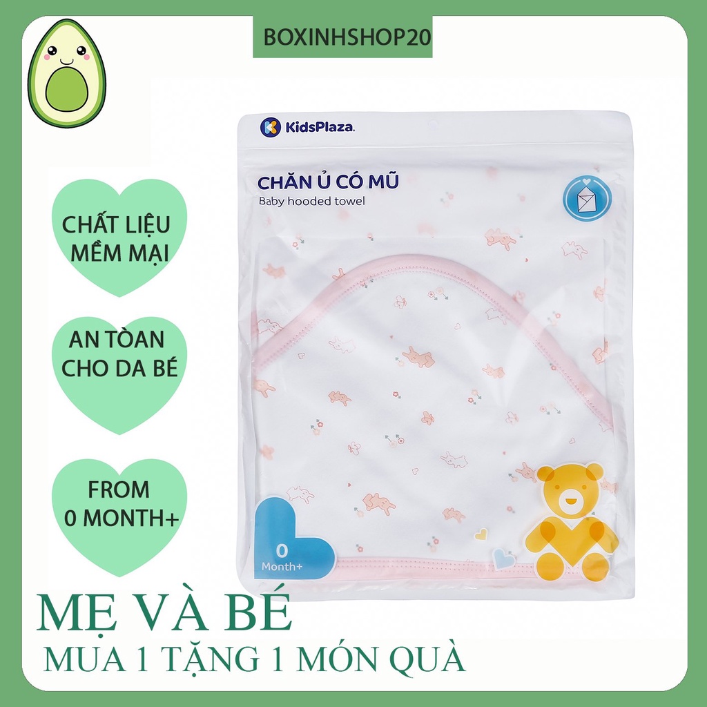 Chăn ủ có mũ mềm mại KidsPlaza (Hồng)