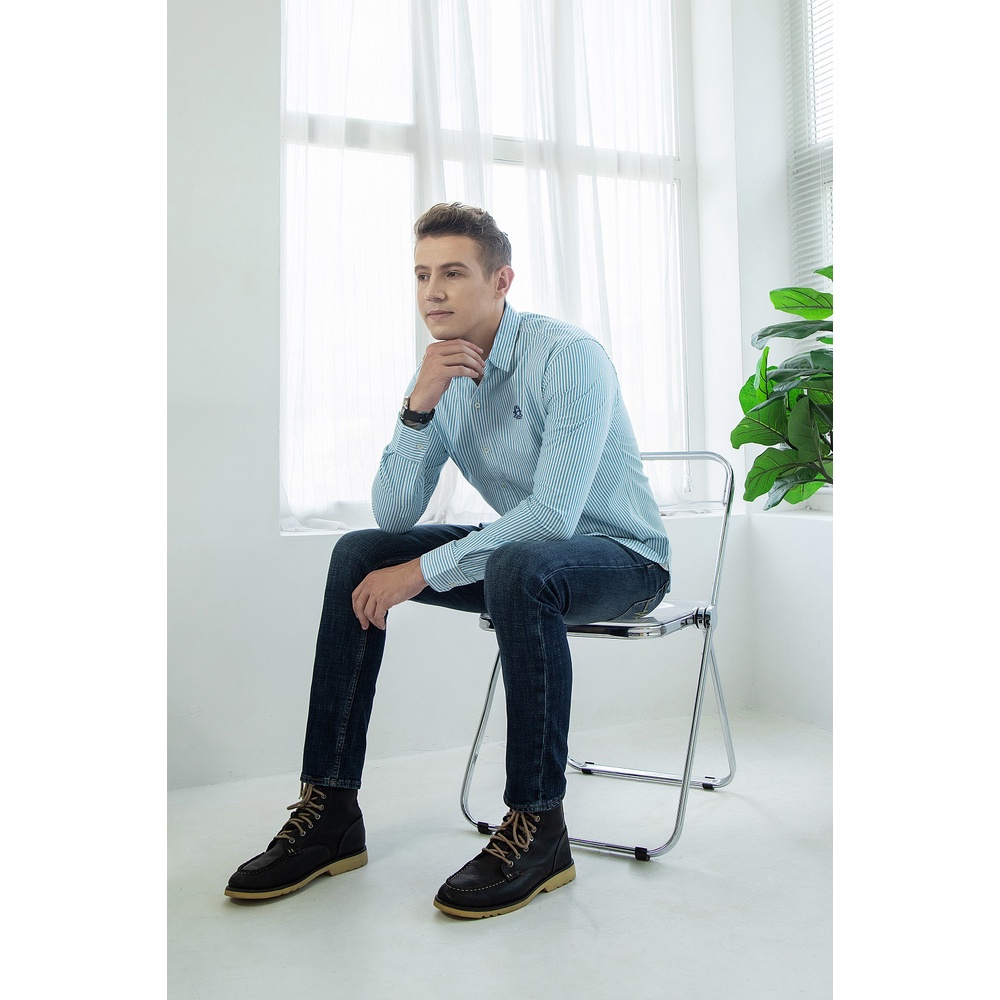 [Mã BMLTA50 giảm đến 50K đơn 99K] Áo Sơ Mi Tay Dài Sọc Trẻ Trung Just Men