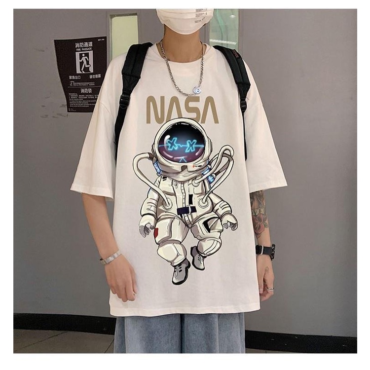 Áo Thun Tay Lỡ HY KOREA In Hình NASA TLLC46 Phom Rộng Unisex nam nữ 45-80kg