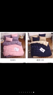 Bộ chăn ga gối poly phối màu cao cấp(chat chọn mẫu)