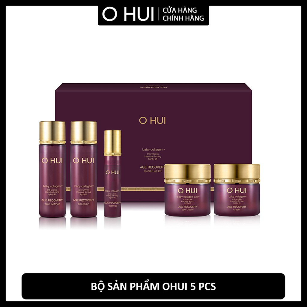 [Quà tặng không bán] Bộ 5 bước cải thiện nếp nhăn ngăn lão hóa OHUI Age Recovery Miniature Kit