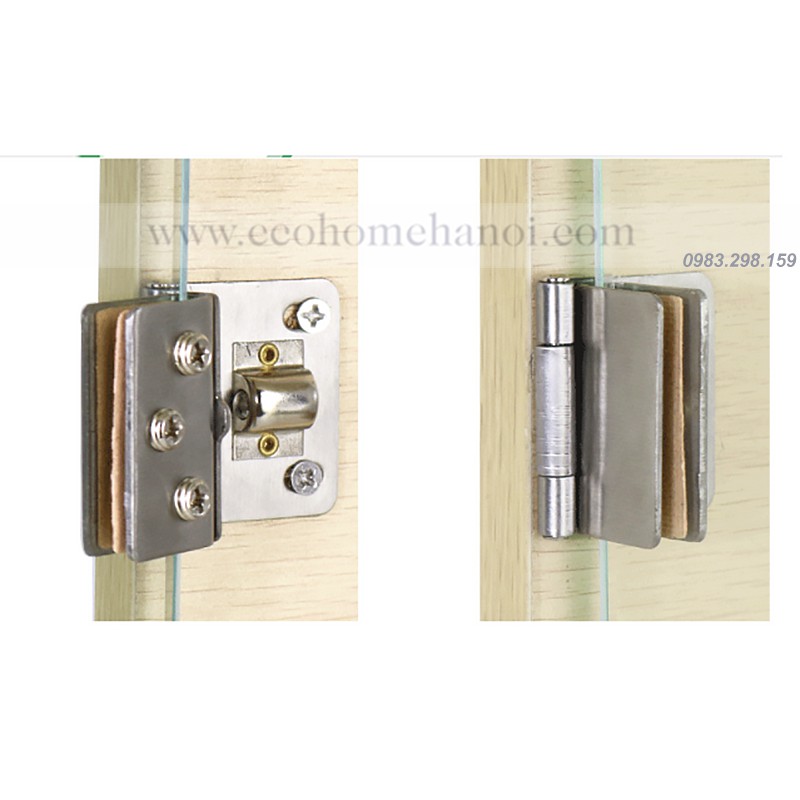 Bản lề tủ cánh kính dạng kẹp không khoan kính H3516