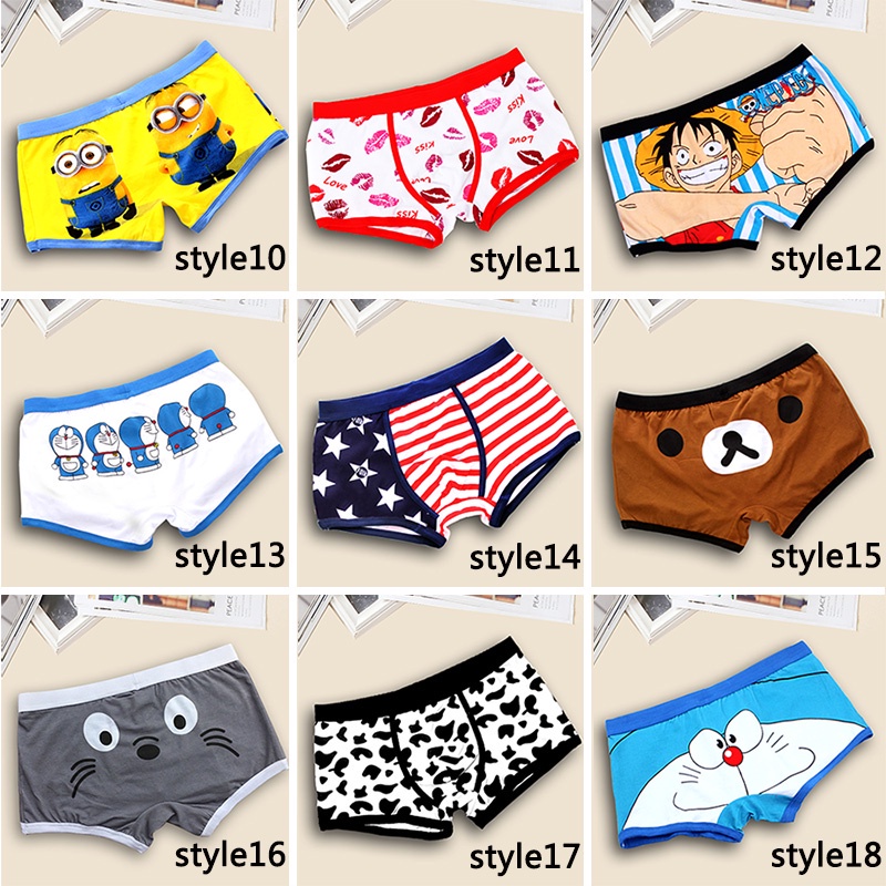 Quần Lót Boxer Cotton In Họa Tiết Hoạt Hình Spongebob Cho Nam