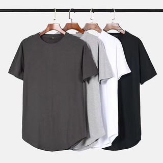 Áo Thun Nam Long Tee Vạt Bầu Trơn AT7710 - Phong Cách Streetwear Basic Đơn Giản - Chất Vải Xịn Cotton 100% Mềm Mịn Mát