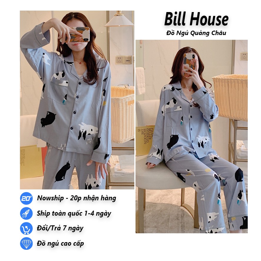 Đồ Bộ Nữ Pijama Tay Dài Quần Dài Cao Cấp Chất Dày Ấm TD02