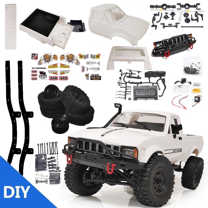 Xe địa hình điều khiển từ xa wpl C24-1  4WD 1:16 bản nâng cấp của WPL C24 có điều tốc, servo, ráp sẵn
