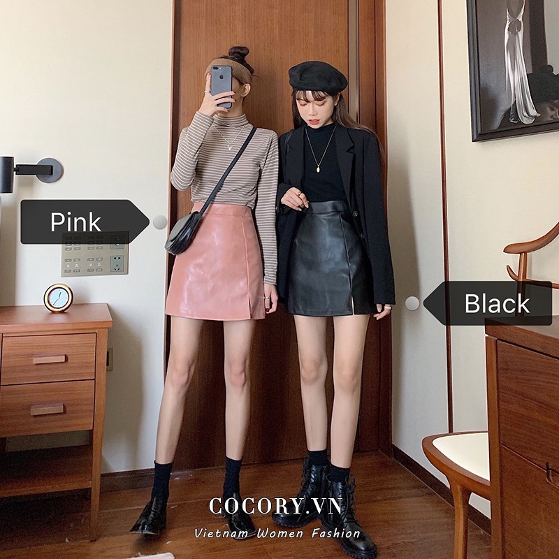 Chân Váy Da Dáng Chữ A Lưng Cao Kiểu Cổ Điển Dễ Phối Đồ | BigBuy360 - bigbuy360.vn