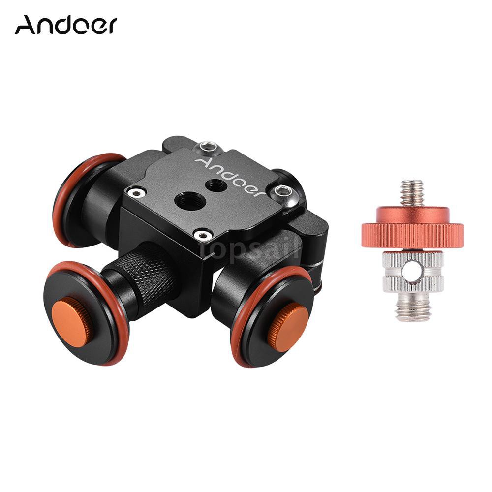 Andoer Electric Motorized 3-Wheel Video Pulley Car Dolly Rolling Slider Skater for Canon Nikon Sony Camera Camcorder for
